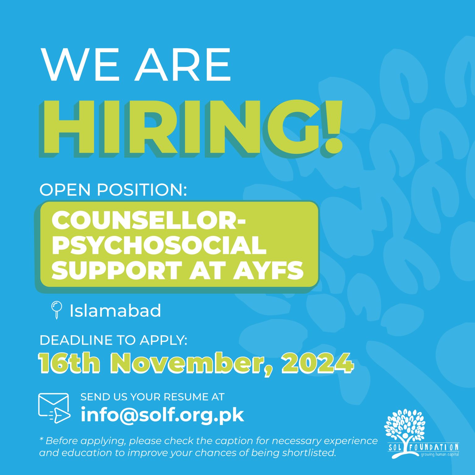 Jobs in School of Leadership Foundation