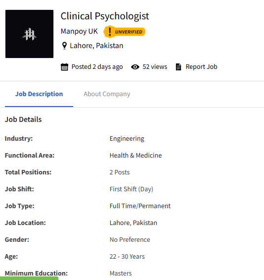 Clinical Psychologist Jobs in Manpoy UK 2024