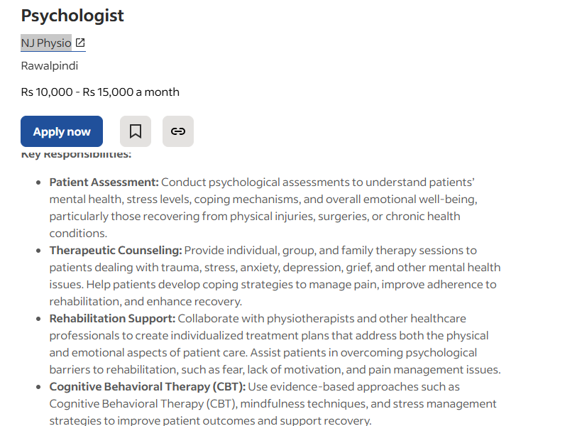 Psychologist Jobs in NJ Physio 2024